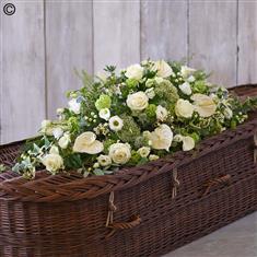 White and Green Casket Spray