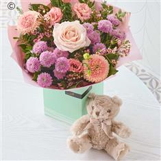Pastel New Baby Gift Set with Bertie Bear